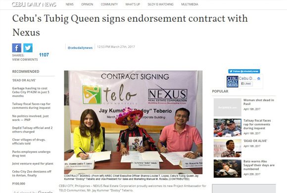 Cebu’s Tubig Queen Signs Endorsement Contract With Nexus